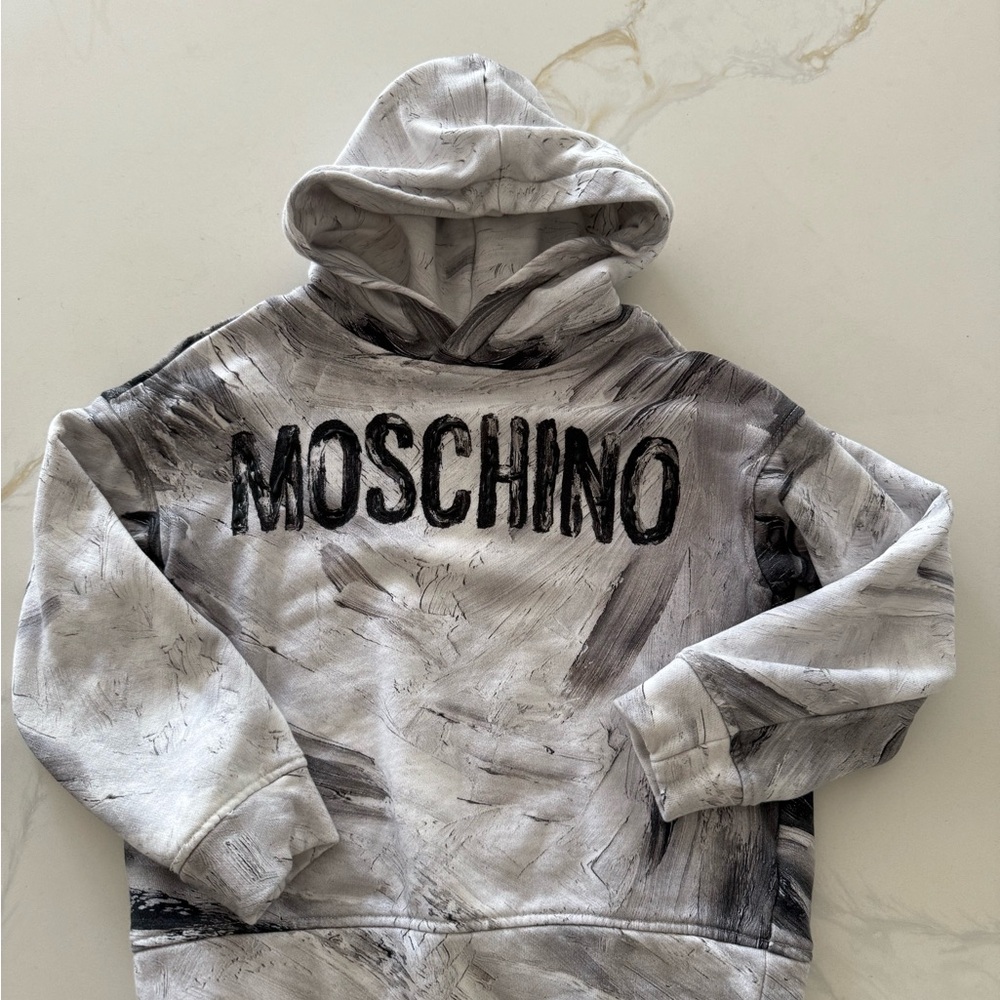 Moschino Gray and Black Kids Hoodie